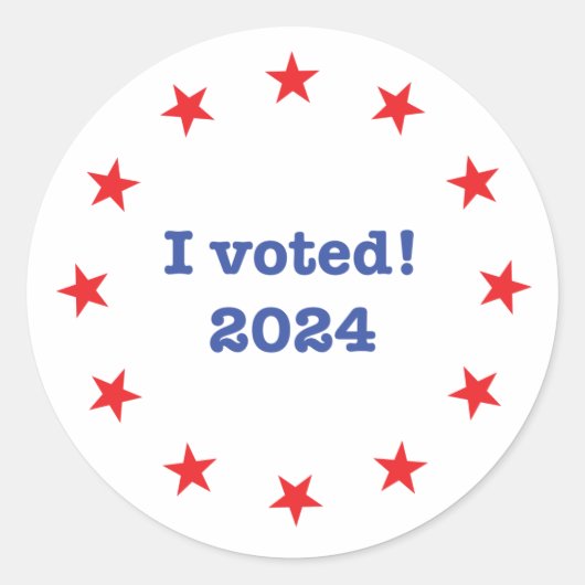 Ik heb gestemd! 2024 ronde sticker (Voorkant)