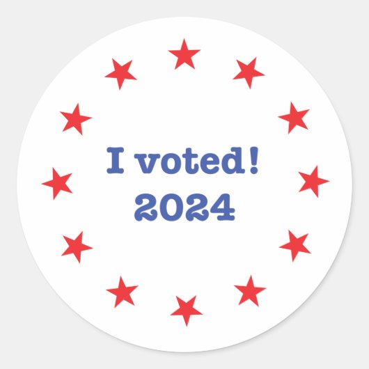 Ik heb gestemd! 2024 ronde sticker (Voorkant)