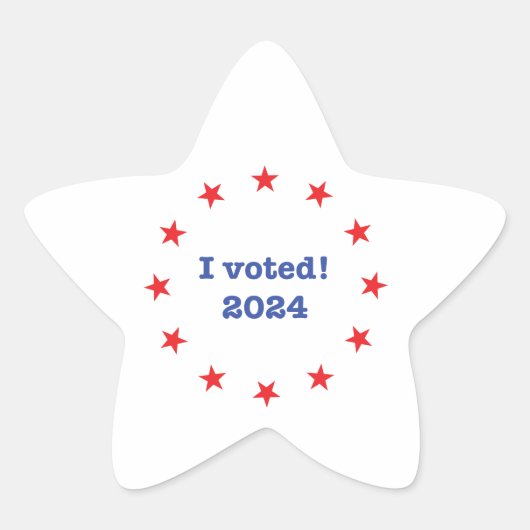 Ik heb gestemd! 2024 ster sticker (Voorkant)