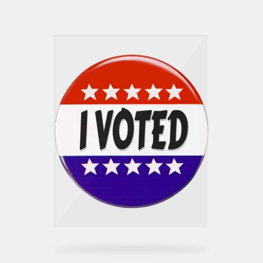 Ik heb gestemd acryl bord (Voorkant)