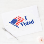 Ik Heb Gestemd Amerikaanse Vlag Sticker (Envelop)