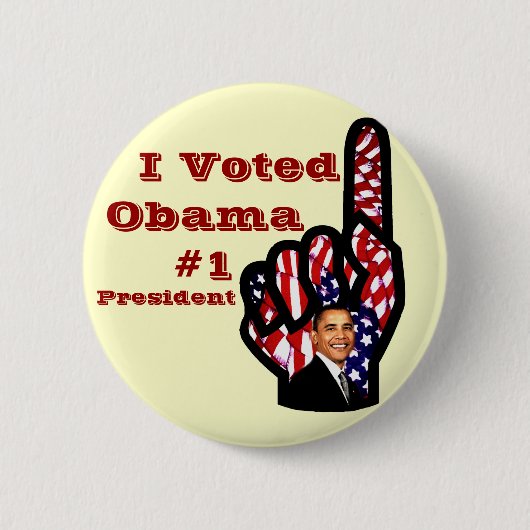 Ik heb gestemd, Barack Obama_ Ronde Button 5,7 Cm (Voorkant)