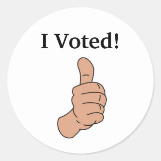 Ik heb gestemd! Duimen omhoog Ronde Sticker
