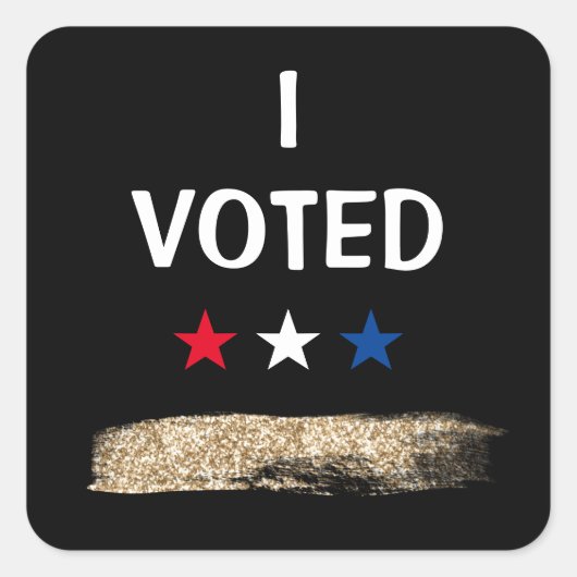 Ik Heb Gestemd Glitters Vierkante Sticker (Voorkant)