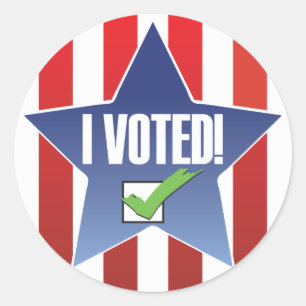 Ik heb gestemd! met badge ronde sticker