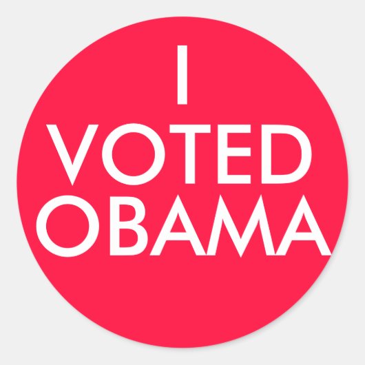 IK HEB GESTEMD, OBAMA RONDE STICKER (Voorkant)
