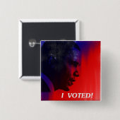 Ik heb gestemd — Obama Vierkante Button 5,1 Cm (Voorkant /achterkant)
