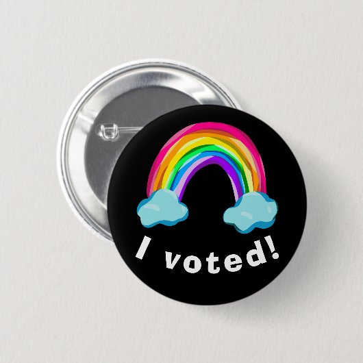 "Ik heb gestemd!" Rainbow Pin Button (Voorkant /achterkant)