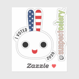 IK HEB GESTEMD Rood Wit Blauw Bunny + SuspectCeler Sticker