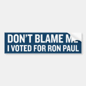 Ik heb gestemd tegen Ron Paul Bumper Sticker. Bumpersticker (Voorkant)