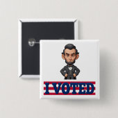 Ik heb gestemd vierkante button 5,1 cm (Voorkant /achterkant)