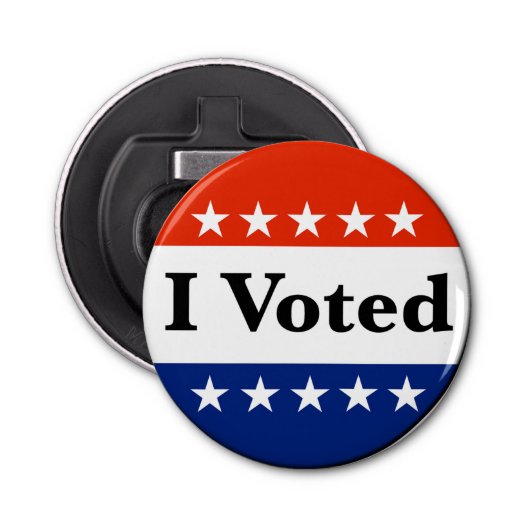 Ik heb gestemd voor 2024 verkiezingen button flesopener (Voorkant)