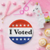 Ik heb gestemd voor 2024 verkiezingen papieren bordje (Feest)