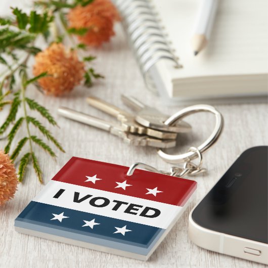 Ik heb gestemd voor 2024 verkiezingen sleutelhanger (Voorkant Rechts)