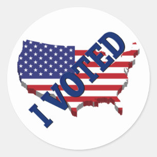 Ik heb gestemd voor de Amerikaanse vlag Red White  Ronde Sticker