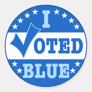 Ik heb gestemd voor de Blauwe Democratische Partij Ronde Sticker