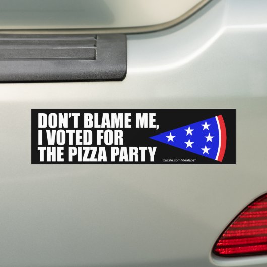 Ik heb gestemd voor de bumpersticker van de Pizza  (Op auto)