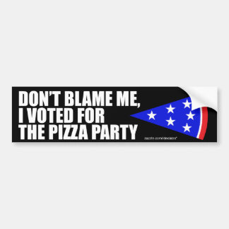 Ik heb gestemd voor de bumpersticker van de Pizza 