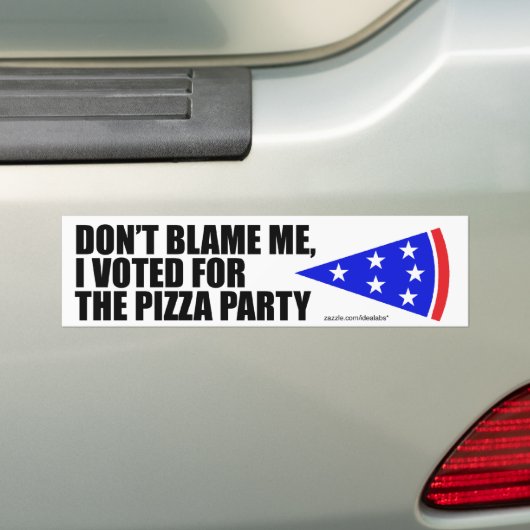 Ik heb gestemd voor de bumpersticker van de Pizza  (Op auto)