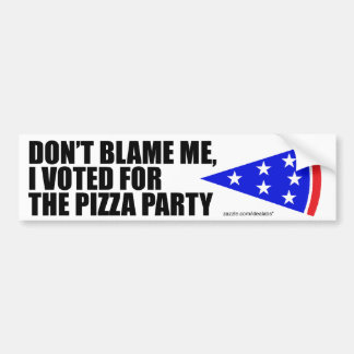 Ik heb gestemd voor de bumpersticker van de Pizza 