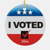 Ik heb gestemd voor de verkiezing van de tweeslach keramisch ornament (Achterkant)