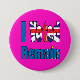 Ik heb gestemd voor het EU-referendum Brexit Ronde Button 7,6 Cm
