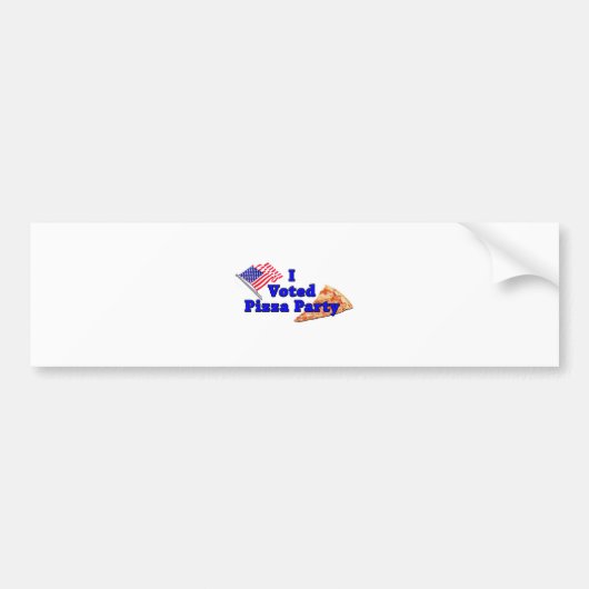 Ik heb gestemd voor Pizza Party Bumpersticker (Voorkant)