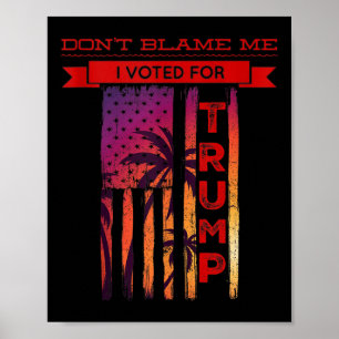 Ik heb gestemd voor Trump Palm Tree American Poster