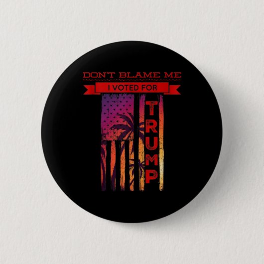 Ik heb gestemd voor Trump Palm Tree American Ronde Button 5,7 Cm (Voorkant)