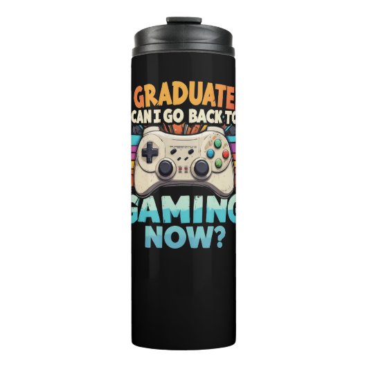 Ik heb gestudeerd en kan nu teruggaan naar gamer thermosbeker (Voorkant)