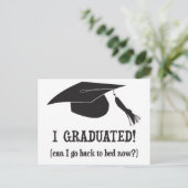 Ik heb gestudeerd. Kan ik nu naar bed gaan? Aankondigingskaart (Staand voorkant)