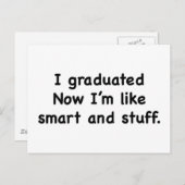 Ik heb gestudeerd. Nu ben ik als slim en zo! Aankondigingskaart (Voorkant / Achterkant)