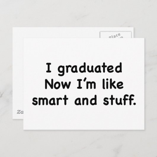 Ik heb gestudeerd. Nu ben ik als slim en zo! Aankondigingskaart (Voorkant / Achterkant)