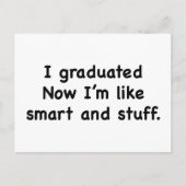 Ik heb gestudeerd. Nu ben ik als slim en zo! Aankondigingskaart (Voorkant)