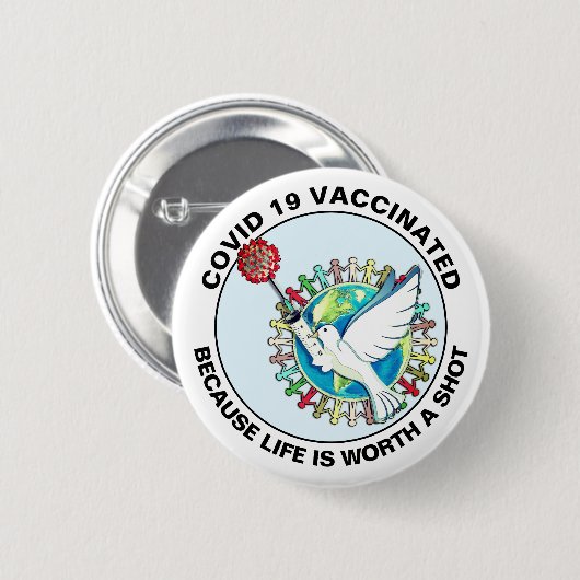 Ik heb gevaccineerde Button (Voorkant /achterkant)