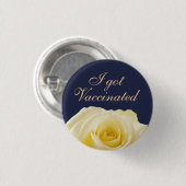 Ik heb gevaccineerde gele Rose Floral bruiloft Ronde Button 3,2 Cm (Voorkant /achterkant)