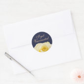 Ik heb gevaccineerde gele Rose Floral bruiloft Ronde Sticker (Envelop)