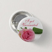 Ik heb gevaccineerde roze roze bruiloft ronde button 3,2 cm (Voorkant /achterkant)
