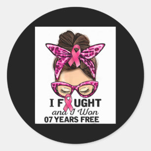 Ik heb gevochten en ik heb 7 jaar gratis rommelige ronde sticker
