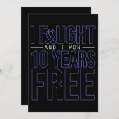 Ik heb gevochten en ik wil gratis blauw lintje teg kaart (Voorkant / Achterkant)