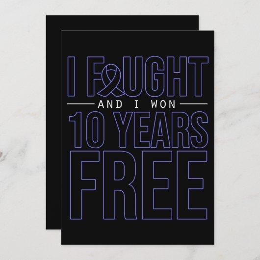 Ik heb gevochten en ik wil gratis blauw lintje teg kaart (Voorkant / Achterkant)