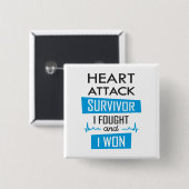 Ik heb gevochten en ik won Square S Vierkante Button 5,1 Cm (Voorkant /achterkant)