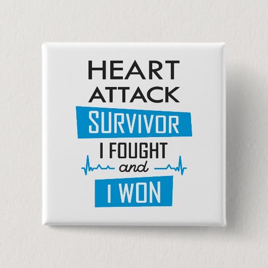 Ik heb gevochten en ik won Square S Vierkante Button 5,1 Cm (Voorkant)