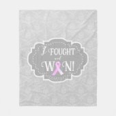 Ik heb gevreesd en gewonnen | Borstkanker Overlevi Fleece Deken (Voorkant)