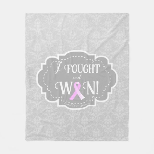 Ik heb gevreesd en gewonnen | Borstkanker Overlevi Fleece Deken (Voorkant)