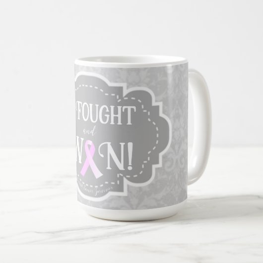 Ik heb gevreesd en gewonnen | Borstkanker Overlevi Koffiemok (Voorkant rechts)