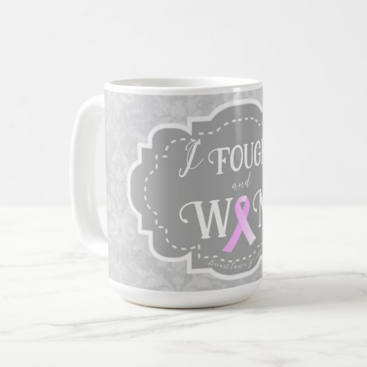 Ik heb gevreesd en gewonnen | Borstkanker Overlevi Koffiemok (Voorkant links)