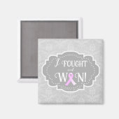 Ik heb gevreesd en gewonnen | Borstkanker Overlevi Magneet (Voorkant / Achterkant)