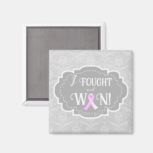 Ik heb gevreesd en gewonnen | Borstkanker Overlevi Magneet (Voorkant / Achterkant)