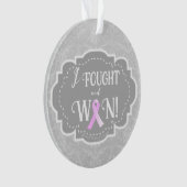 Ik heb gevreesd en gewonnen | Borstkanker Overlevi Ornament (voorkant)